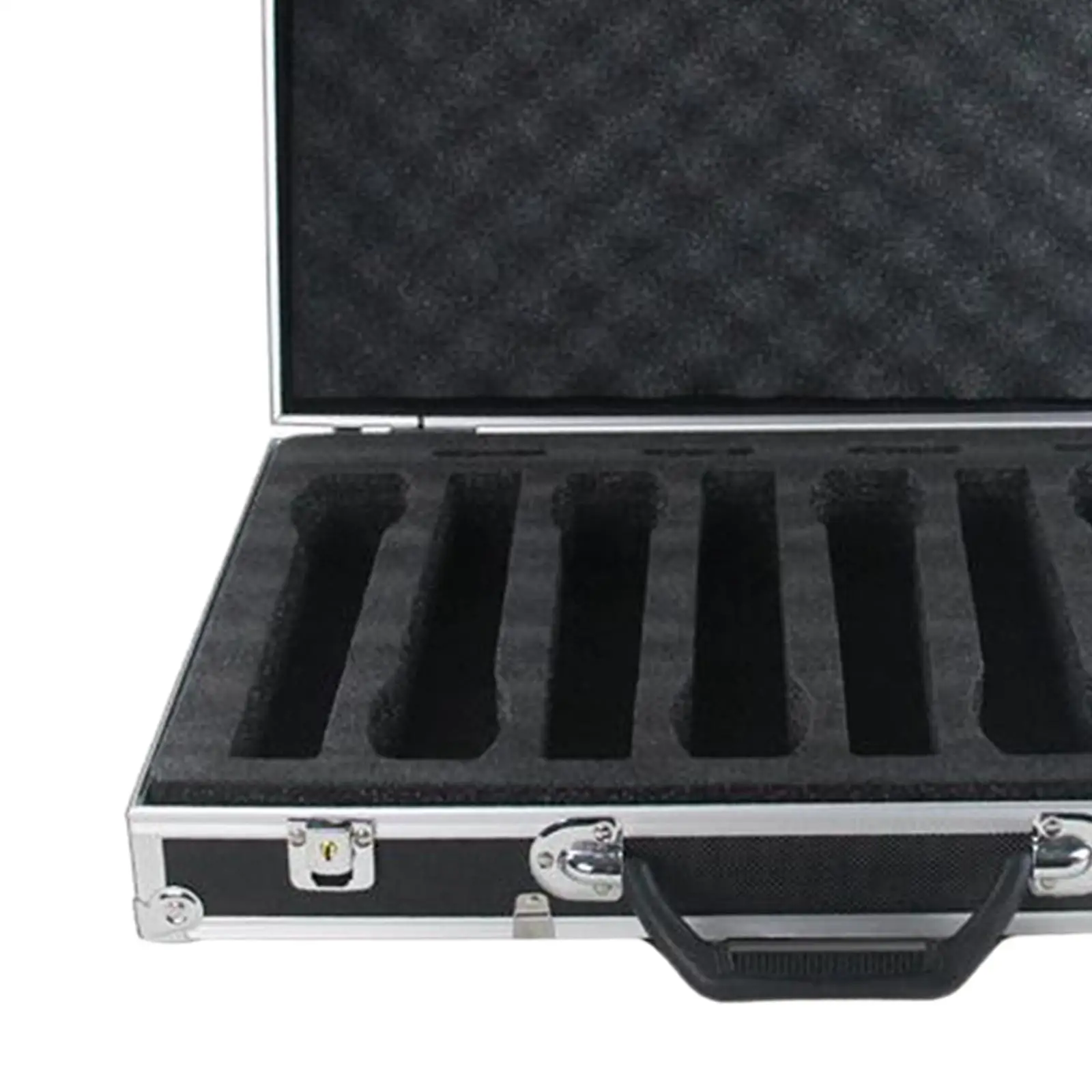 Microphone Case Mic Toolbox Stage with Sponge Shockproof Impact Resistant Professional Internet Control Room Hard Shell Mic Case