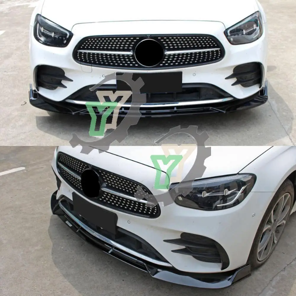 Car Front Bumper Lip Spoiler Splitter Diffuser Detachable Body Kit Cover Guard For Mercedes Benz E-Class W213 E260 E300 2021-22