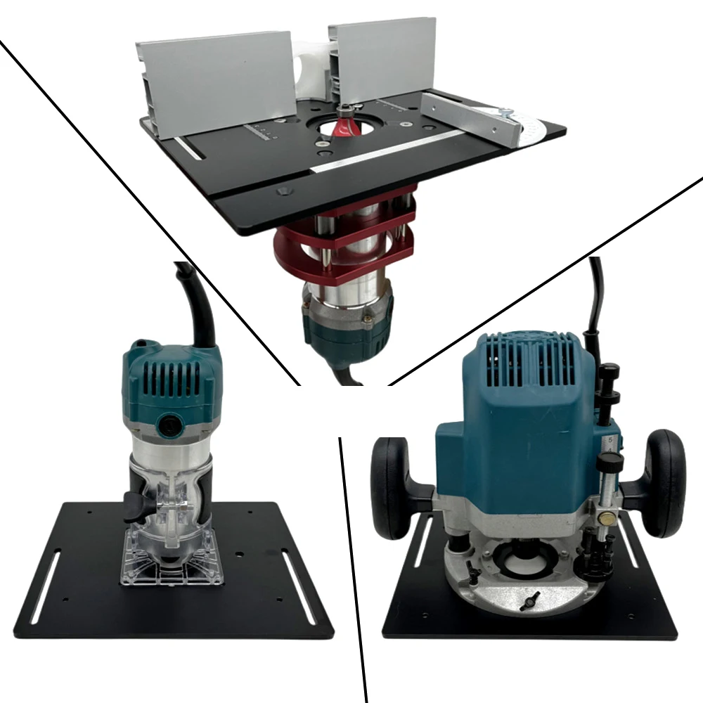 Router Table Insert Plate Aluminum Wood Milling Flip Board Trimming Machine Engraving Auxiliary Tool Woodworking Benches