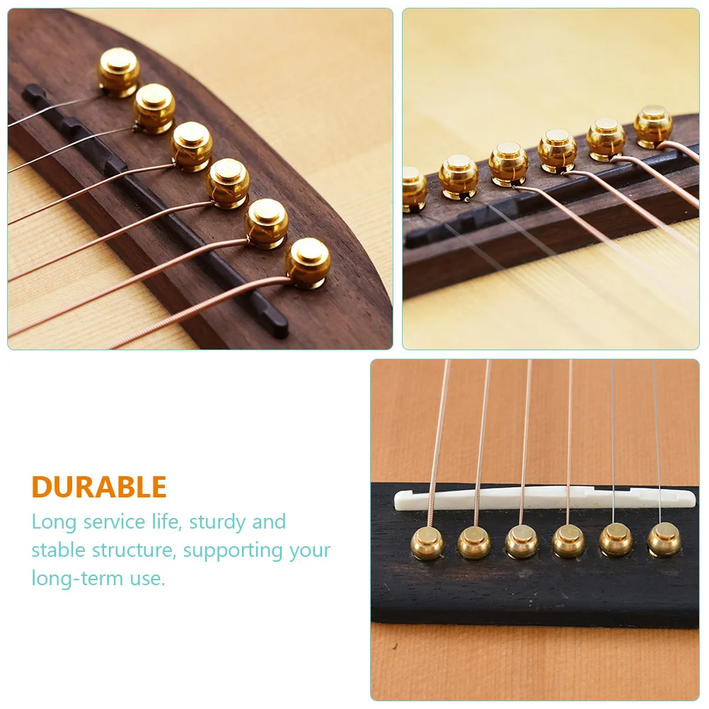 

12pcs Guitar String Pegs Brass Tuning Pins Electric Acoustic Guitar Bridge Pin Pegs Replacement Accessories Durable Sturdy Long