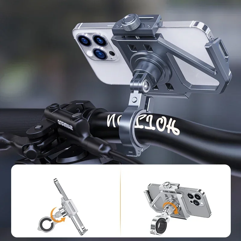 Adjustable Motorcycle Phone Mount Motorcycle Handlebar Cell Phone Clamp Scooter Phone Clip Arrival Best Selling Metal New 200g