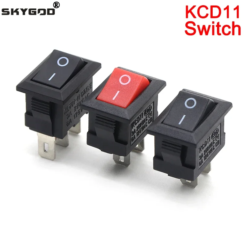 

5/10pcs KCD11 Series Boat Car Rocker Switch 2/3 Pin 2 Position 3A 1250V/250V AC 15mmx10mm Power Switches