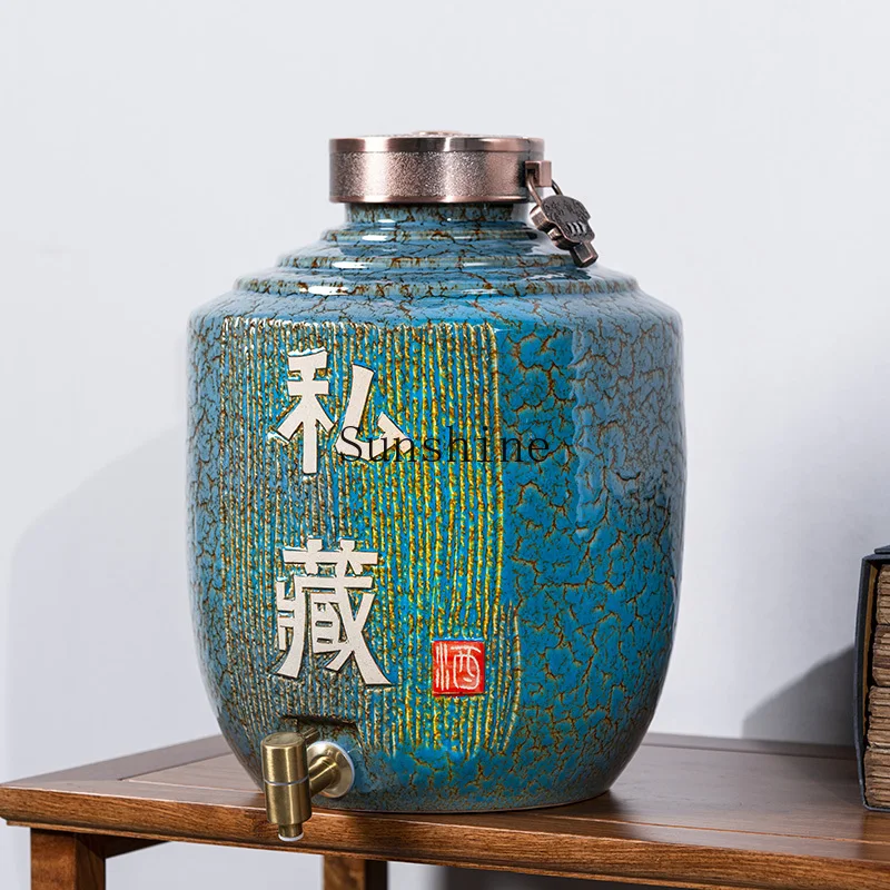 

Керамическая банка для вина, бытовой высококачественный цилиндр Baijiu, герметизирующий специальный и простой