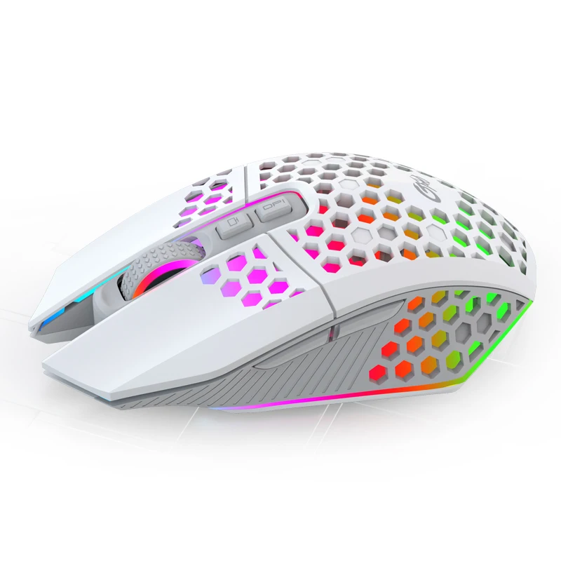 Op Maat Gemaakte Draadloze Gaming Muis Verstelbare Dpi Muis Omkeerbare Draadloze Rgb Honingraat Holle Draadloze Muis