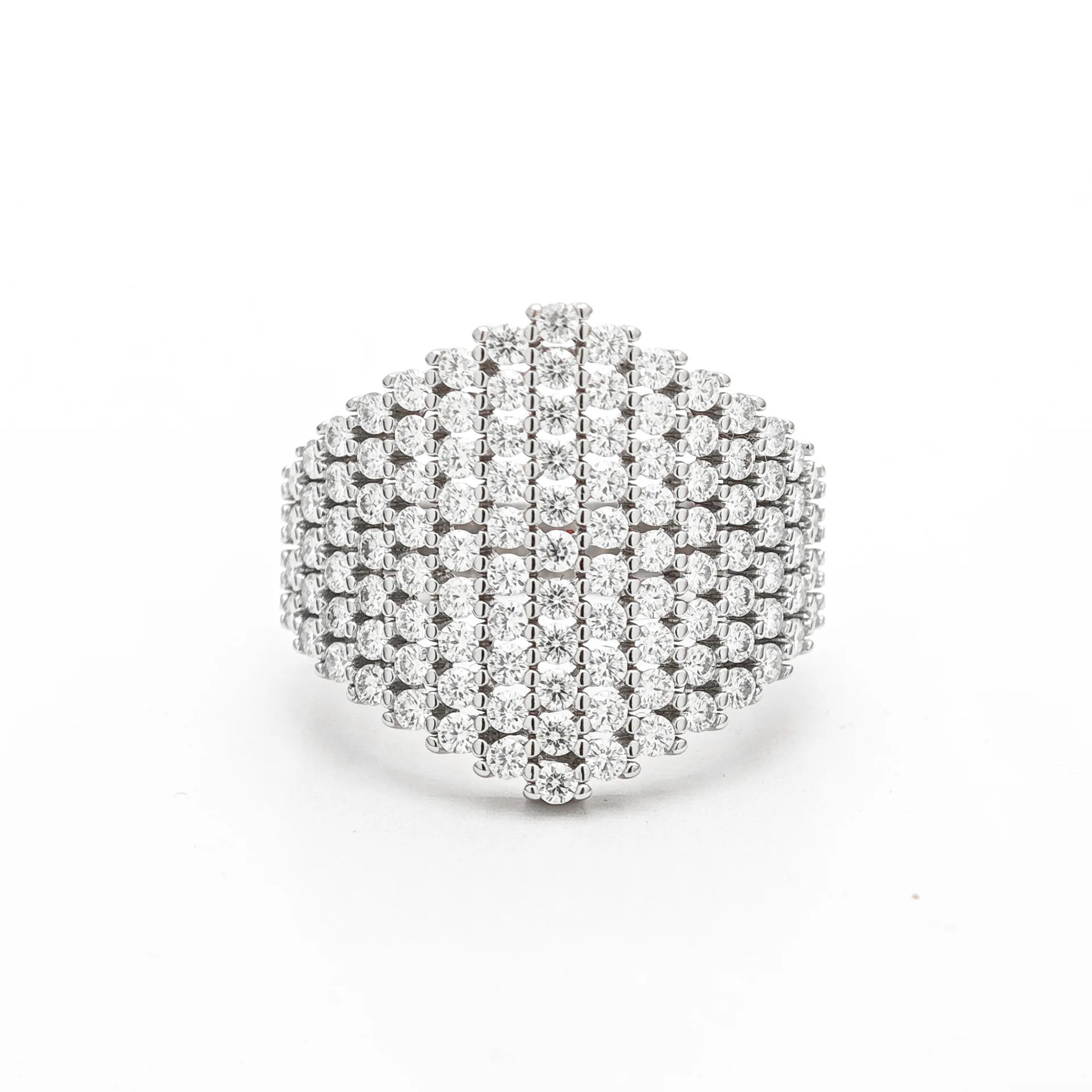 

Круглое кольцо с муассанитом Full Pave 1,5 мм, роскошная оправа из серебра S925 с покрытием из 18-каратного золота, ослепительные ювелирные изделия Micro-Pave