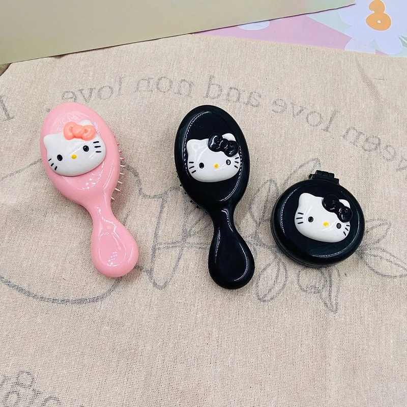 Fashion Hello Kitty Hand-held Massage Airbag Comb Sanrio Anime Cinnamoroll Kuromi Kawaii Cartoon Girl Portable Gift Combs