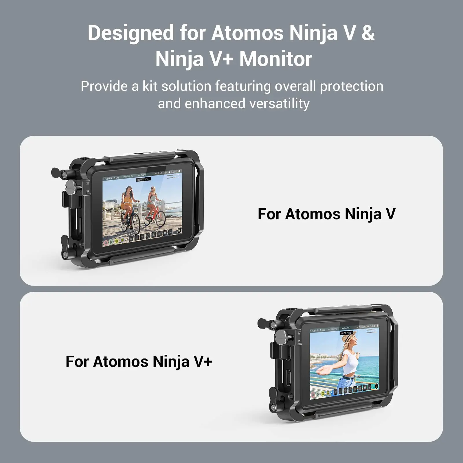 SmallRig Cage Kit for Atomos Ninja V/Ninja V+ with Cage Sunhood Screen Protector Silicone Case for Monitor and Screen Protection