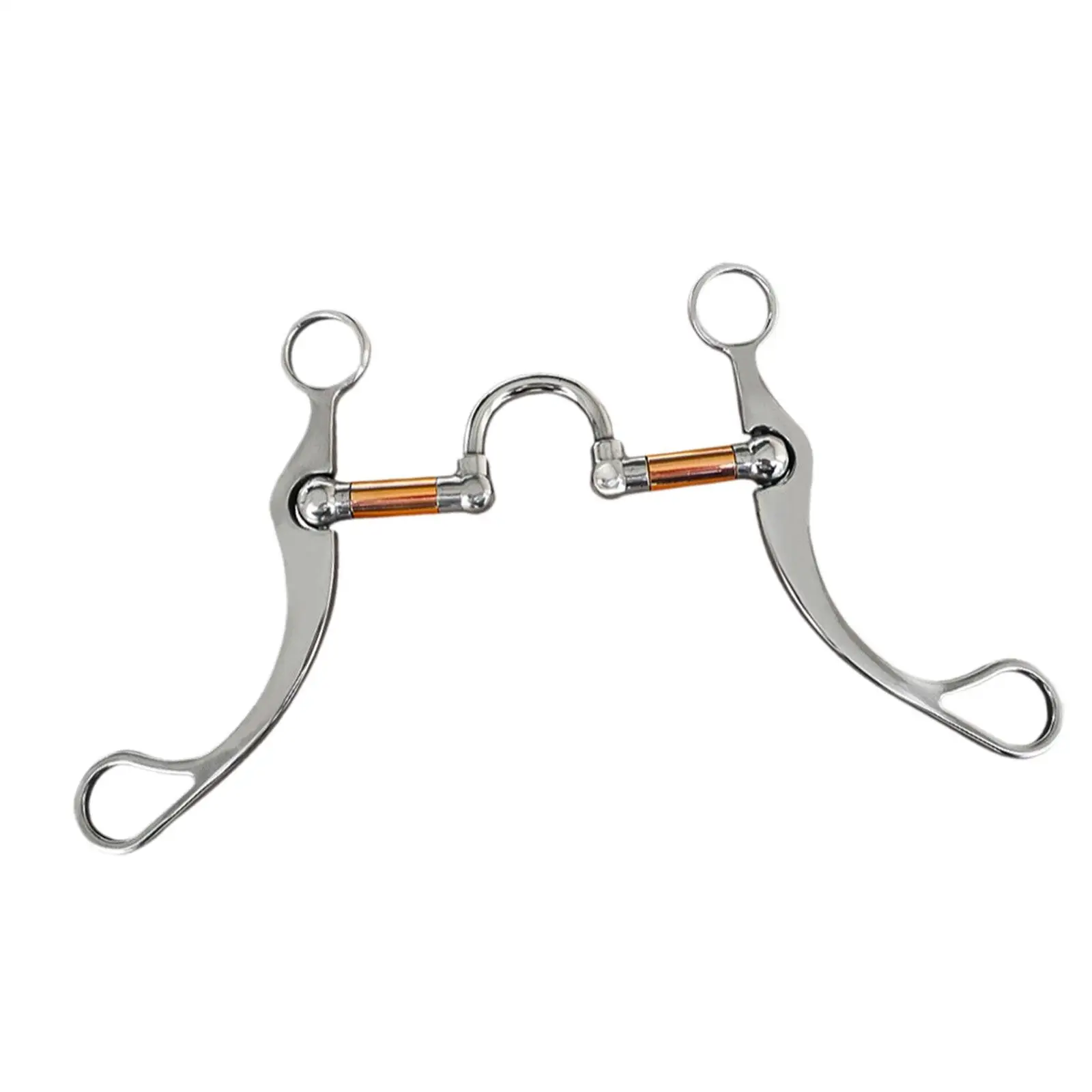 H Type Horse Mouth Snaffle Stainless Steel Copper Mouth Full Cheek Bit for Riding Discipline and Control