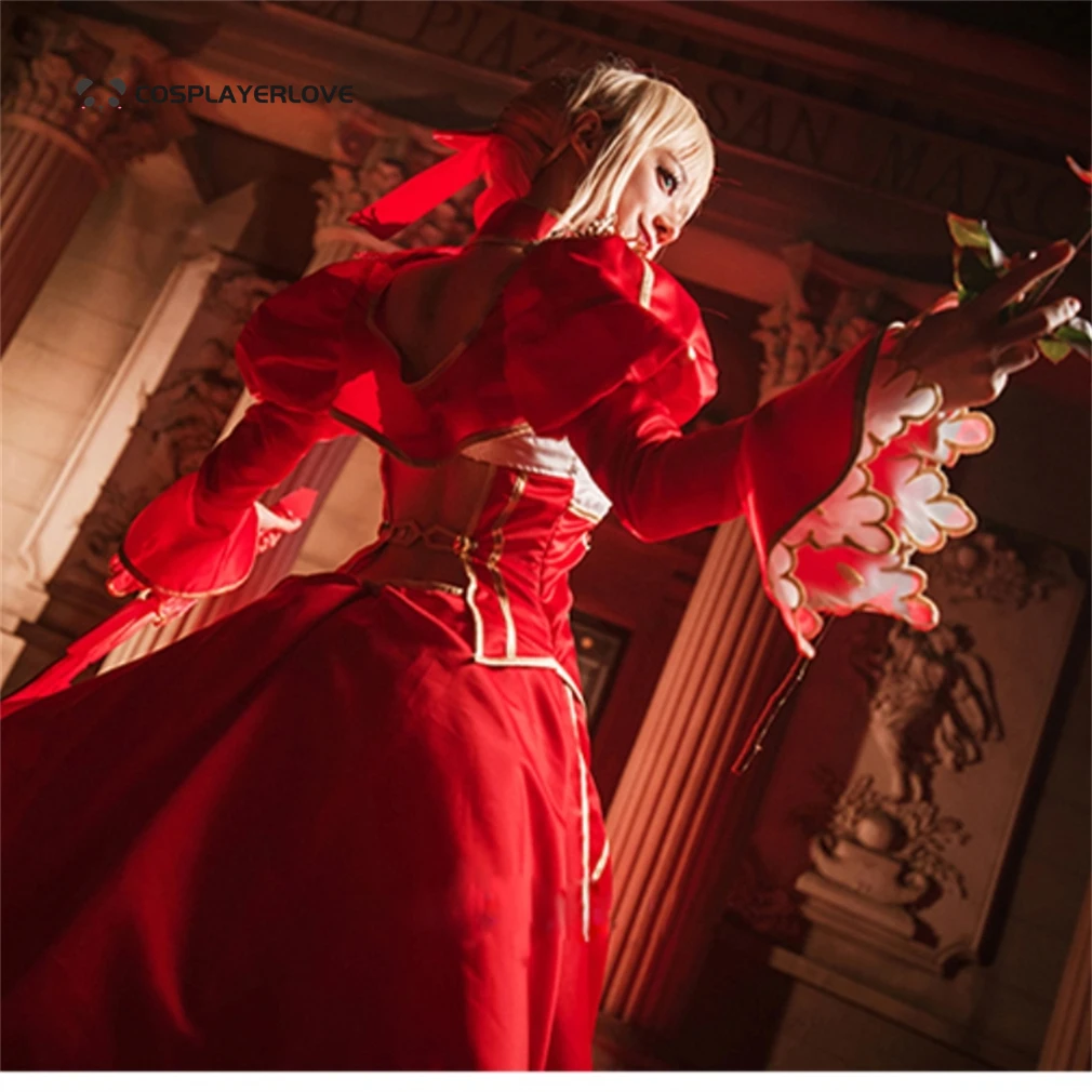 fate saber red dress Fate EXTRA Last Encore Fate Grand Order Nero Claudius Red Saber Cosplay Costume
