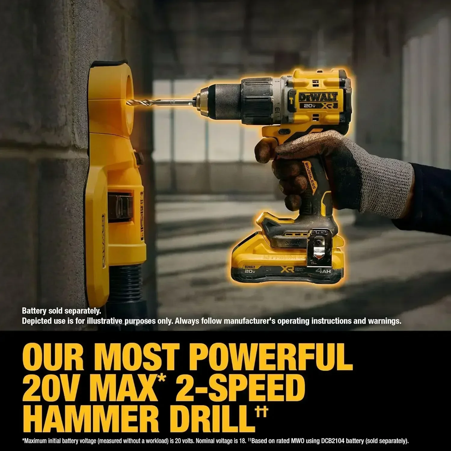 DEWALT DCD806 20V MAX XR Brushless Cordless Hammer Drill 1/2" 109% More Powerful Anti-Rotation 3-Position LED 2-Speed