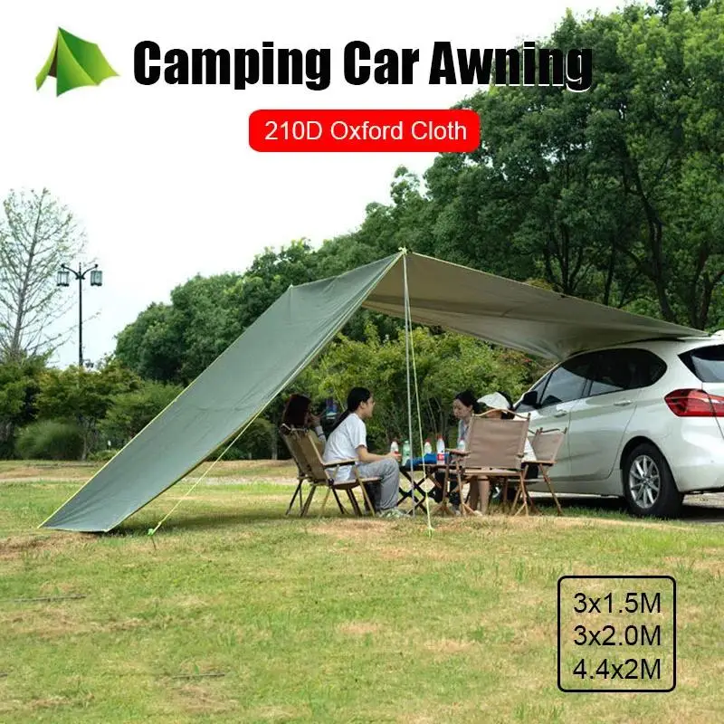 

Outdoor Car Tail Side Tent Canopy Camping Awning Parasols Shade Sail Sunscreen PU2000 Waterproof Anti-UV Sunshades Tenda 3x3m