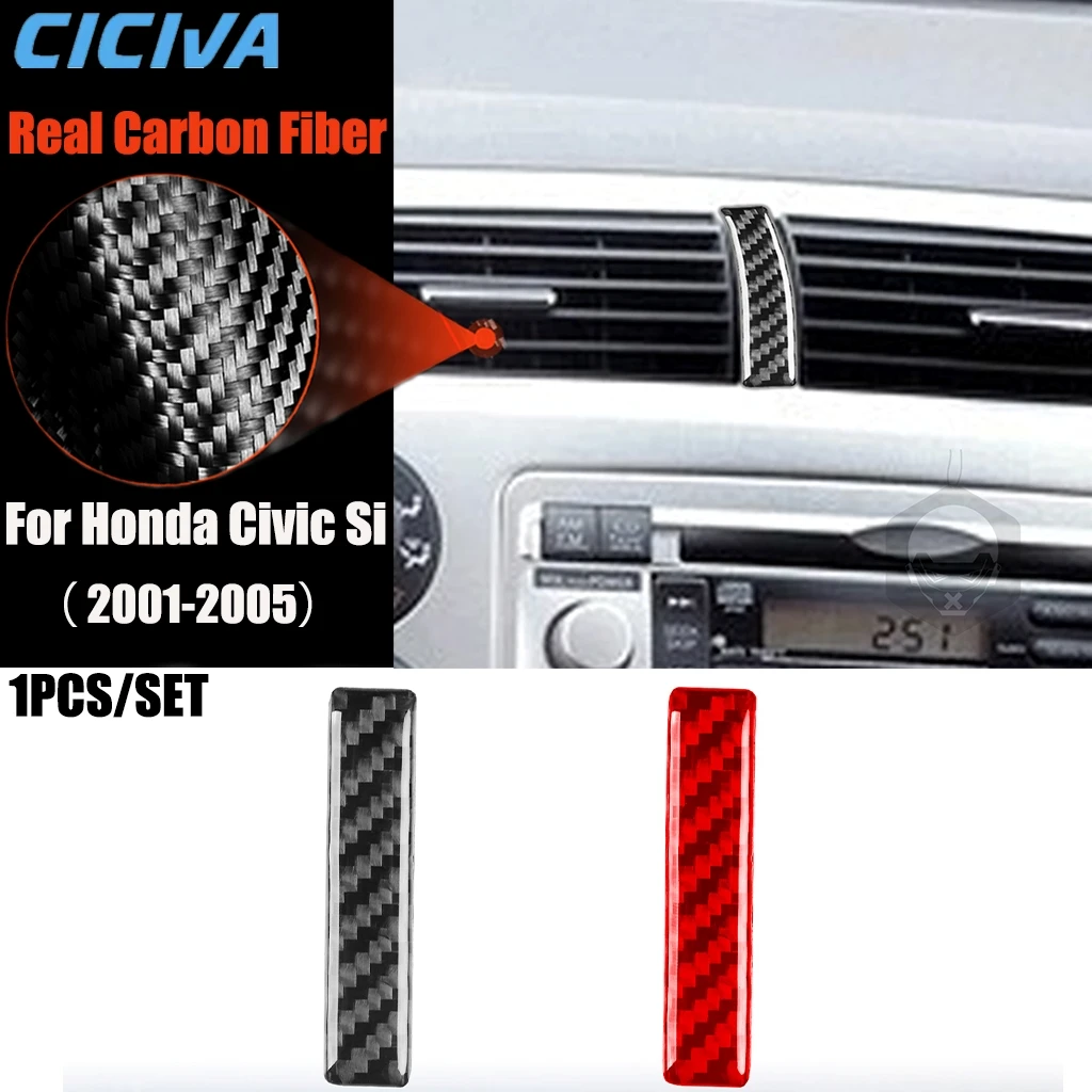 

Carbon Fiber Car Accessories Center Air Vent Strip Modified Interior Trim Cover Sticker For Honda Civic Si 2001 2002 2003 04 05