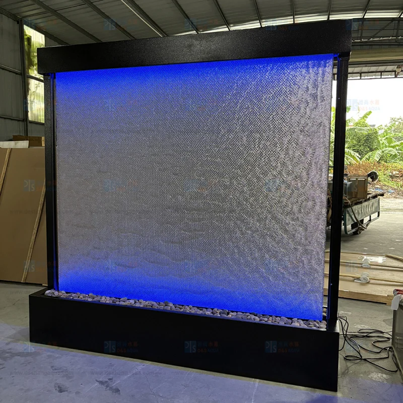 Custom.LED الإضاءة المعاصرة أربعة مواسم ميزات داخلية شبكة من الاستانلس استيل شلال حديقة الطابق الدائمة Fountai #2