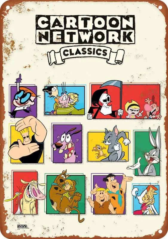 The Cartoon Network Crossover Event Poster Art Metal Tin Sign Aluminium Sign 8X12 Inch Wall Decor Gifts For Home,Street,Bars,Res