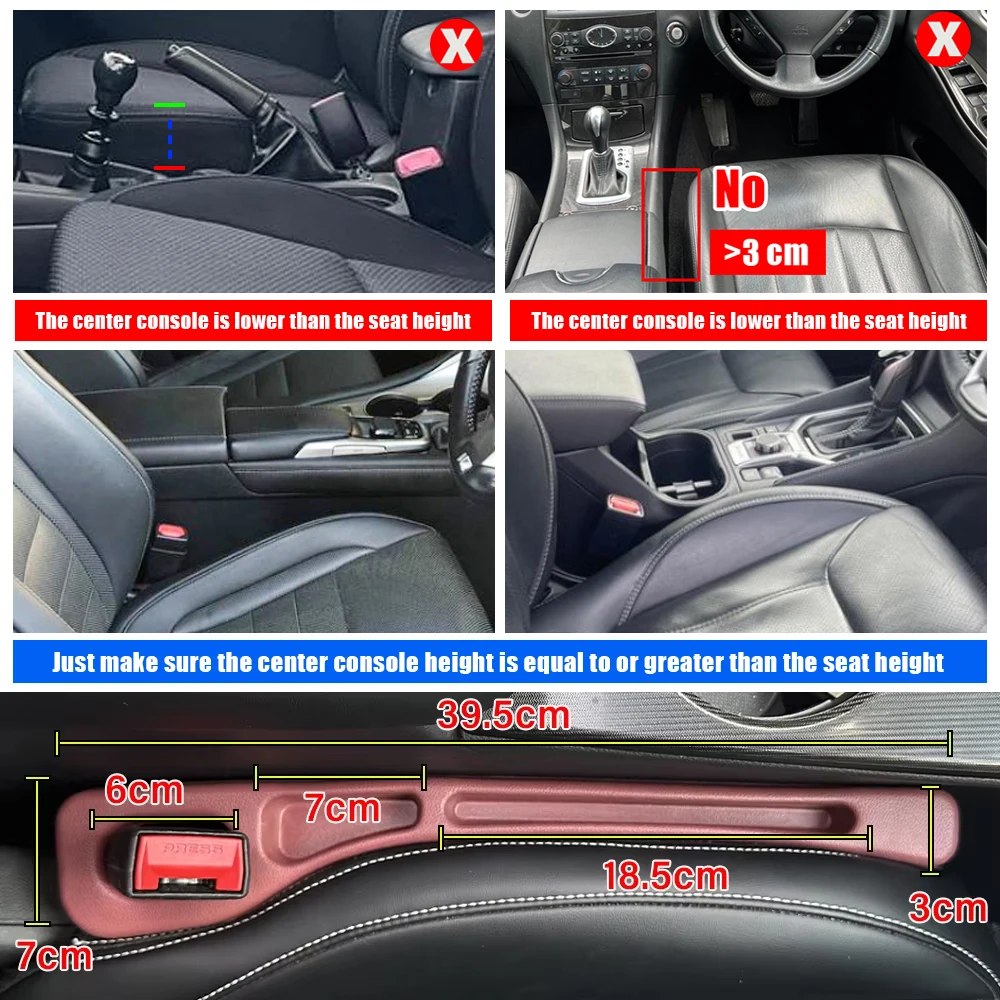 2 pezzi aggiornato universale seggiolino auto gap riempimento console centrale striscia di riempimento fessura laterale striscia di riempimento Gap del sedile accessori