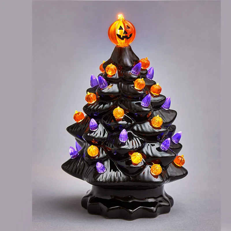 

Ceramic Ceramic Night Lights Black Christmas Tree Tree Led Ornament