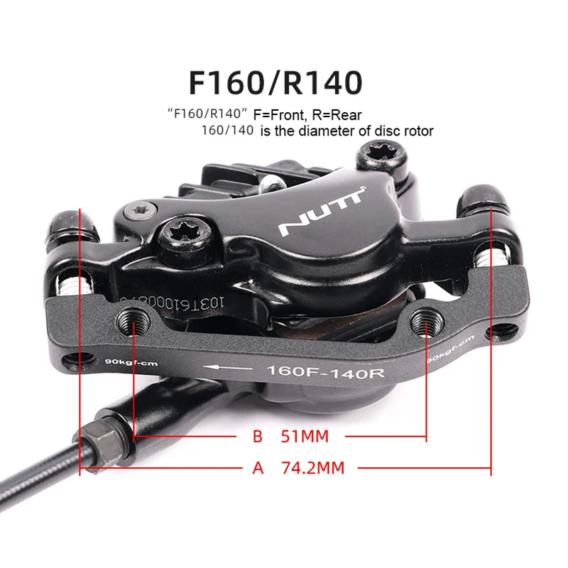 NUTT MTB Bike Hydraulic Clamp Disc Brake 800/1400mm Bike Oil pressure Brake Bicycle  Mountain Bike Parts Update Set