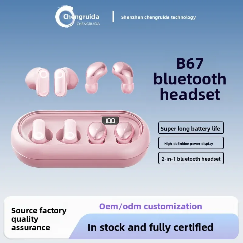 Bluetooth Earbuds Noise-Canceling, Two-in-One Design with Transparent Display and Long Battery Life for Clear Calls
