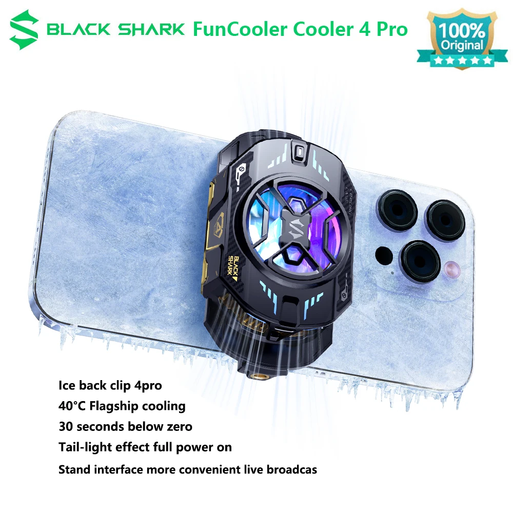 Original BlackShark FunCooler 4 Magnetic 4 Pro Cooler Back Clip Phone Gaming Air Radiator Cooling Fa