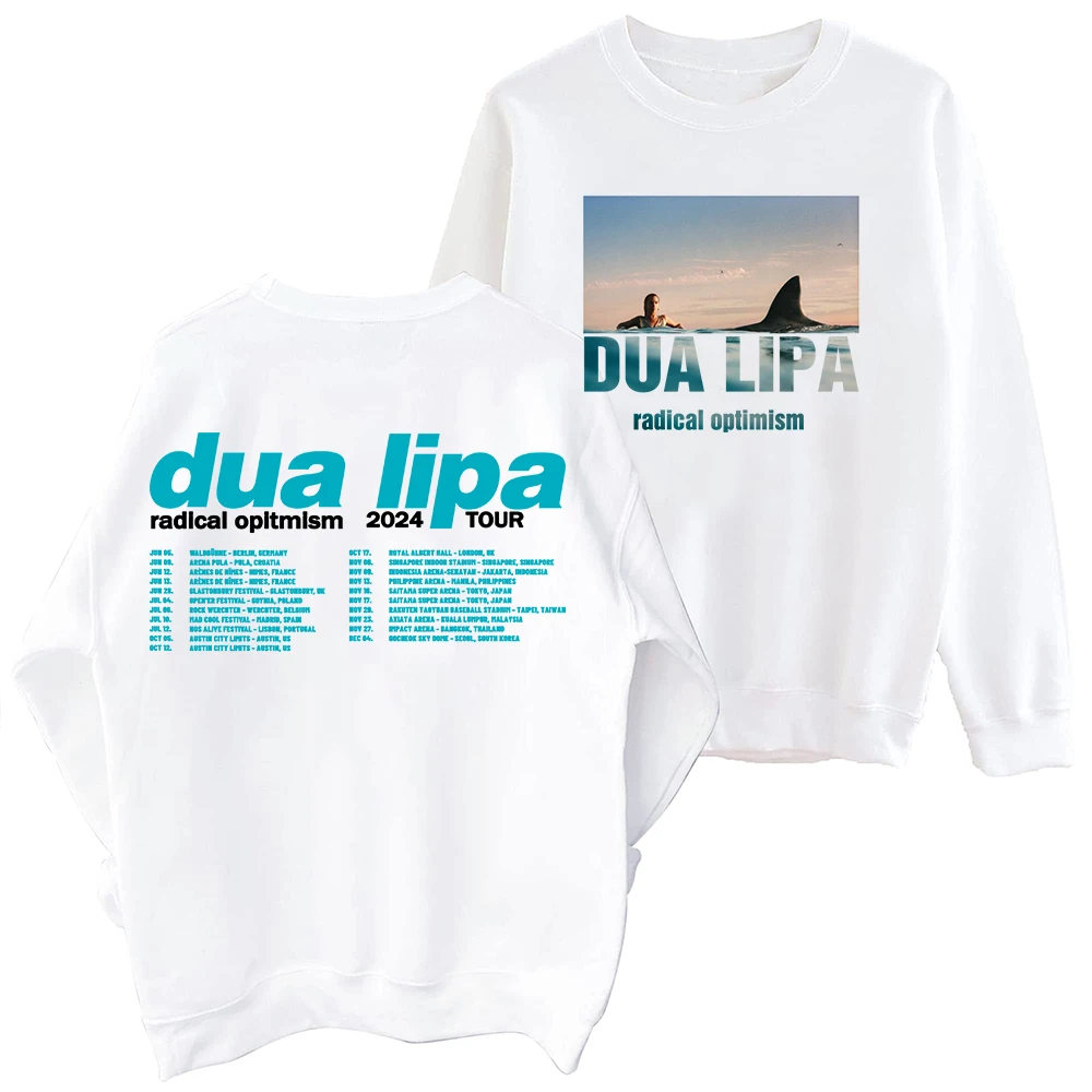 Dua 2024 Lipa Radical Optimism Tour Sweatshirt Harajuku Round Neck Long Sleeve Oversized Hoodie Fans Gift