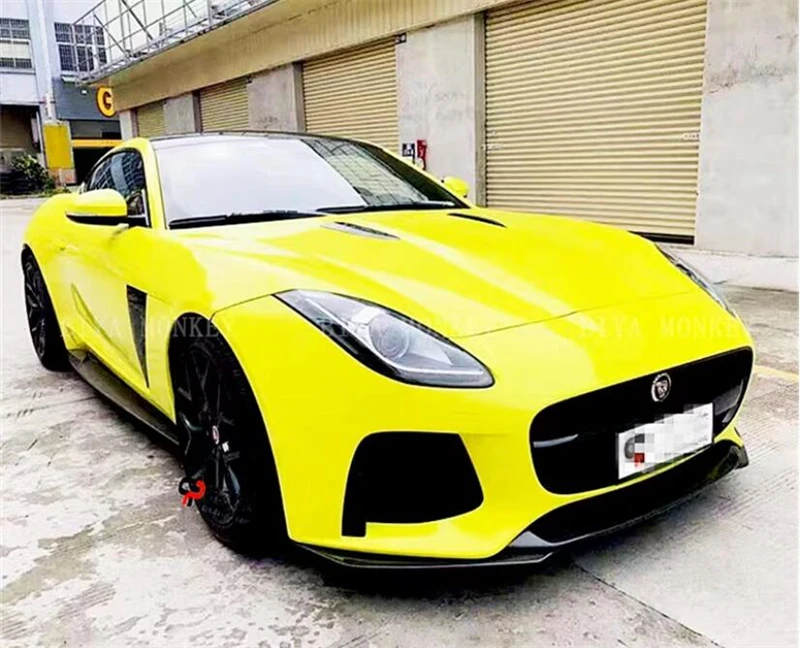 For Jaguar F TYPE 2013-2022 Real Carbon Fiber Body Side Skirt Kit Lip Spoiler P7 Refit Splitter