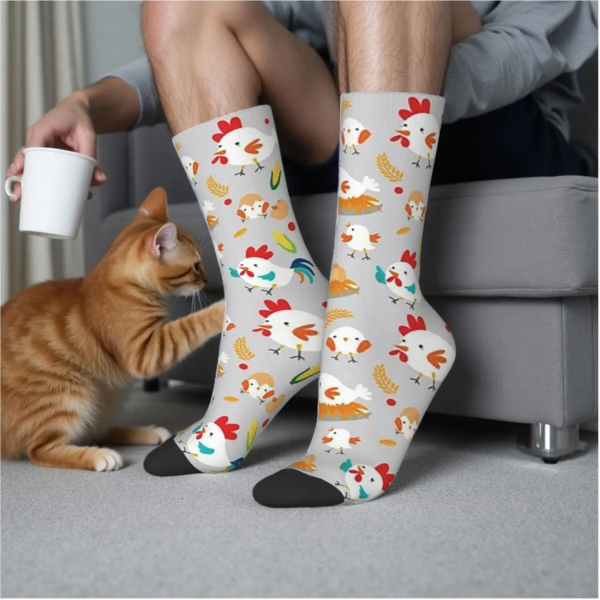 

Семейные носки с милой курицей, чулки высокого качества в стиле Харадзюку, всесезонные длинные носки, аксессуары для подарков унисекс