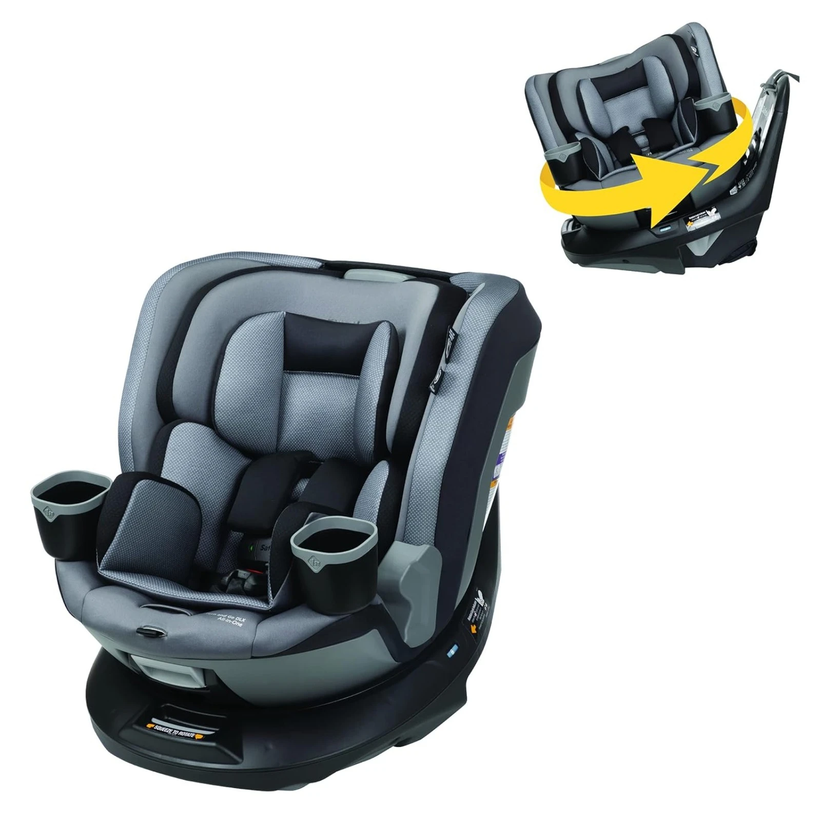 US  Turn and Go DLX Rotating Car Seat 360°, Revolve 360 Car Seat, All in One Car Seat with Seat Rotation, High Street