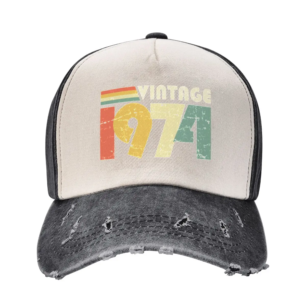

Vintage 1974, 50th Birthday Gift Distressed Design Baseball Cap Trucker Hat Beach Bag Winter hat Mens Tennis Women's