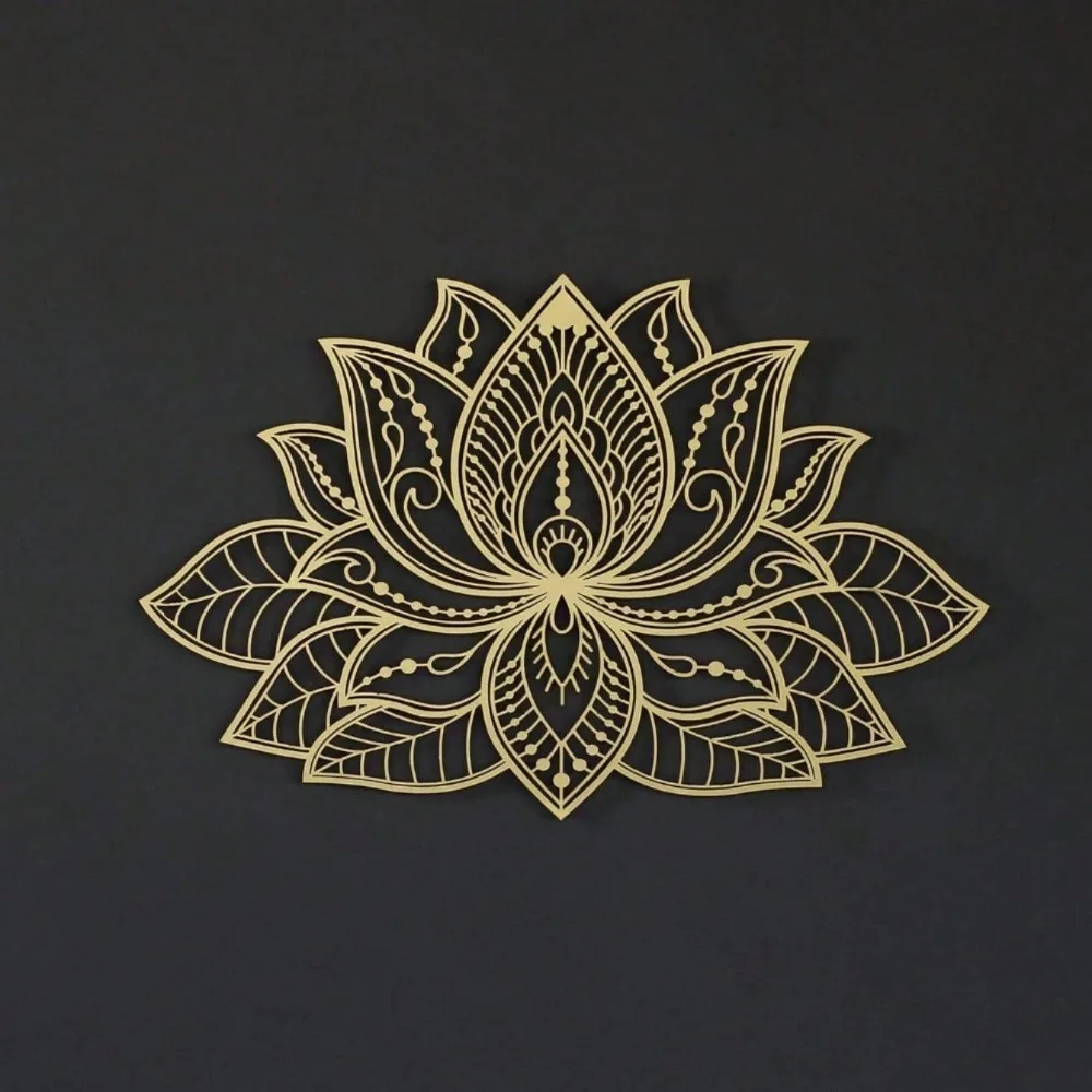 Radiant Lotus Mandala Metal Wall Art, Spiritual Zen Decor for Living Room Garden Patio, Meditation Sculpture, Housewarming Holid