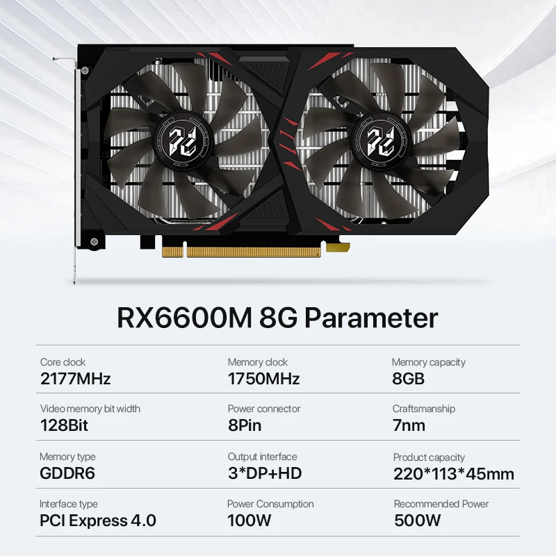 PELADN Graphics Cards RX 6600M 8GB GDDR6