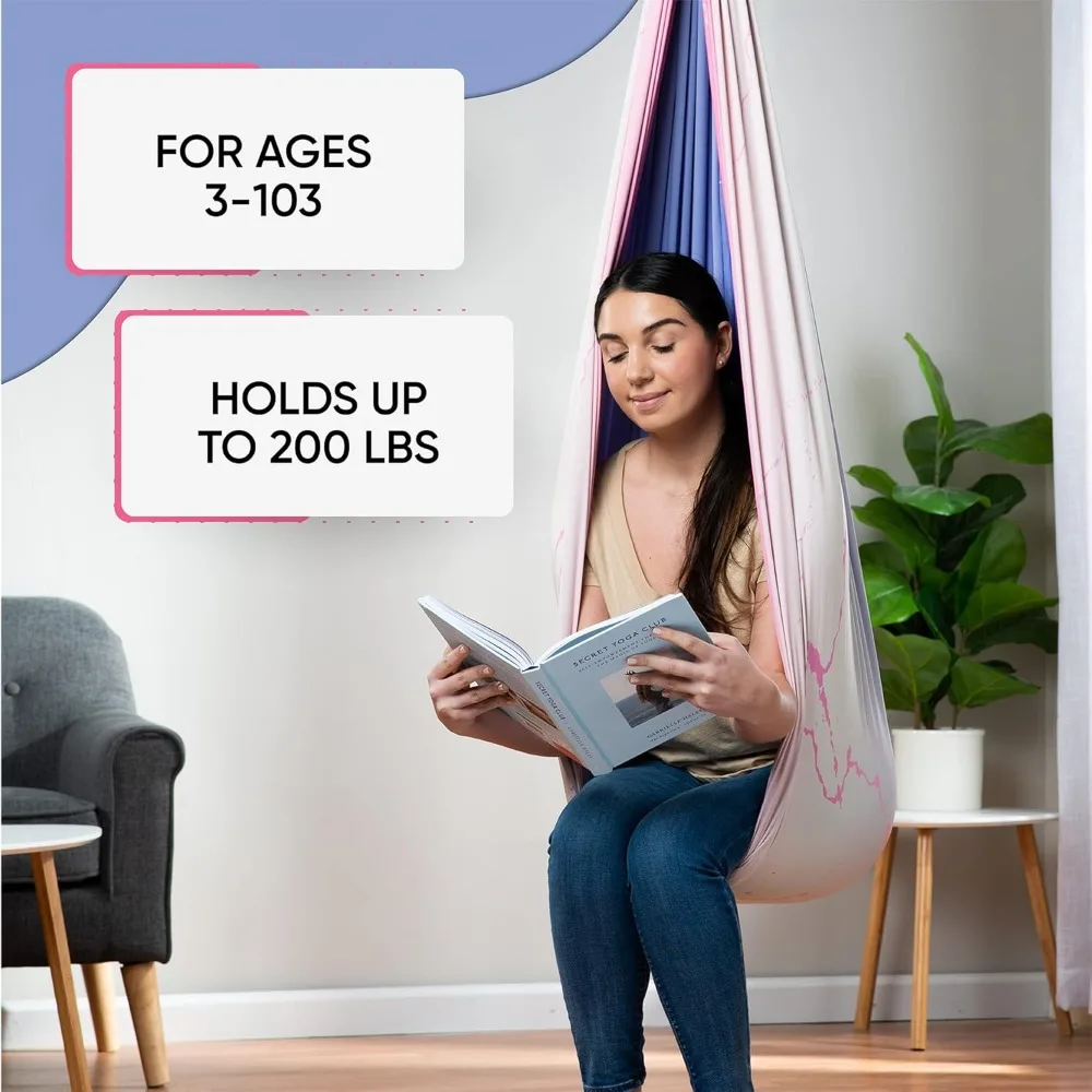 

Garden Furniture Sets Indoor Outdoor Sensory Swing for Kids Adults 300lbs Capacity Double Layer 360 Swivel Hammock with Hardware