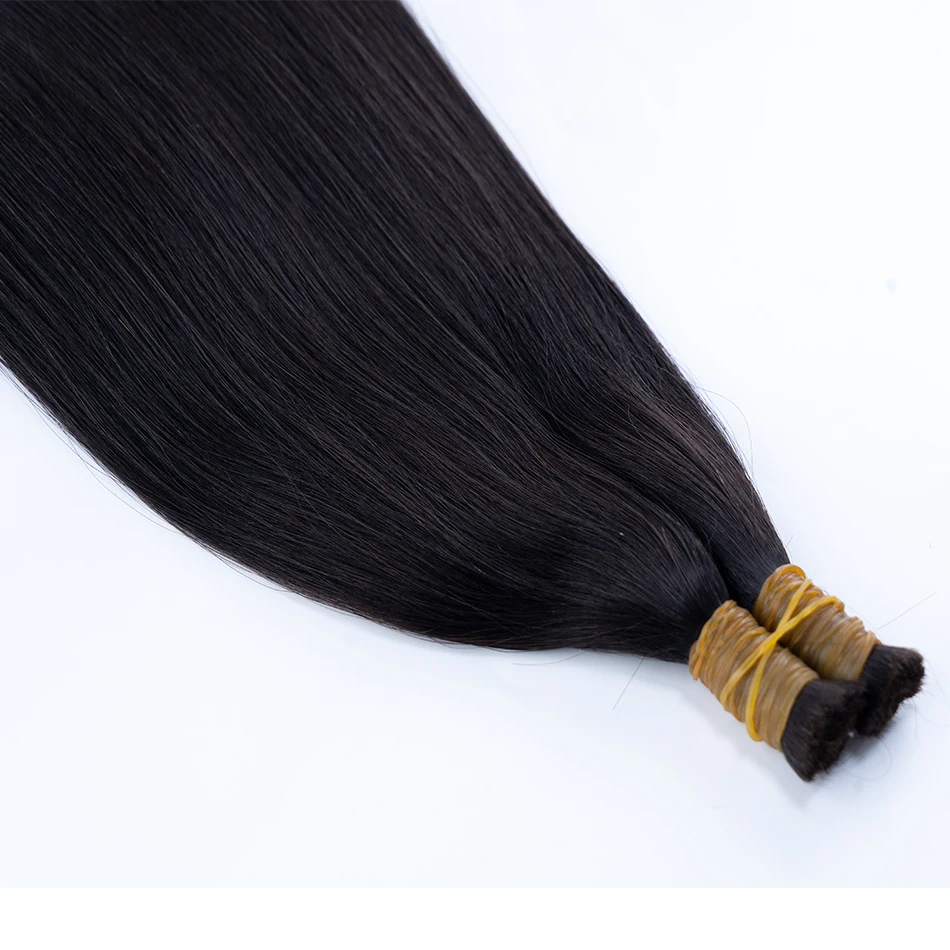 バージンヘア　バルク　ノーウェフト　100%未加工人毛　ストレートヘア　ウィービングエクステ　ブレード用　レミーヘアバンドル