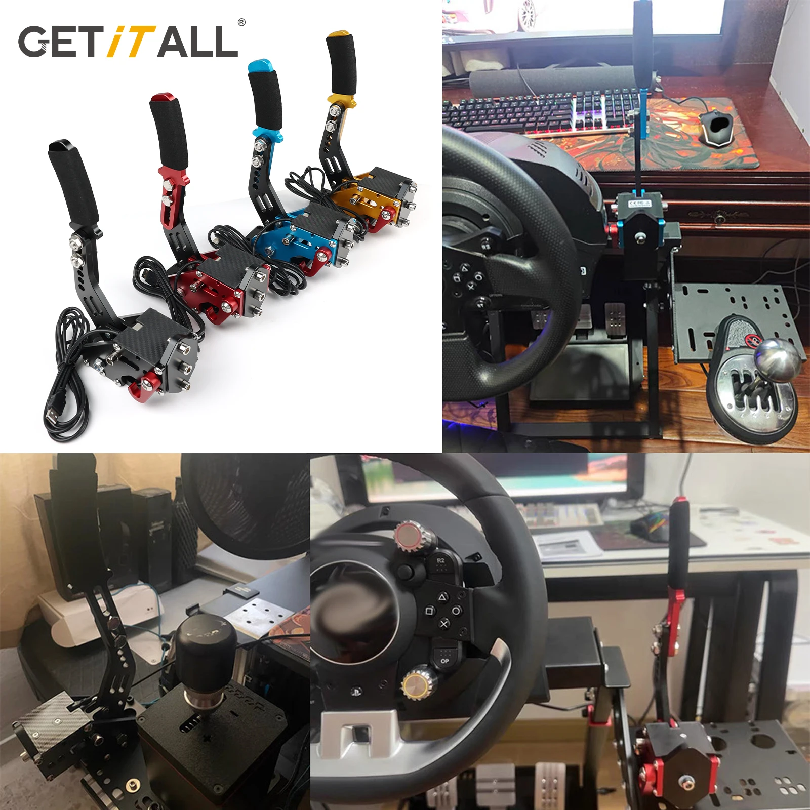 

GETITALL Универсальная USB-система ручного тормоза и фиксированного кронштейна для G25/27/29 T300 T500, гоночные игры для ПК Fanatecosw, датчик грязи, раллийный