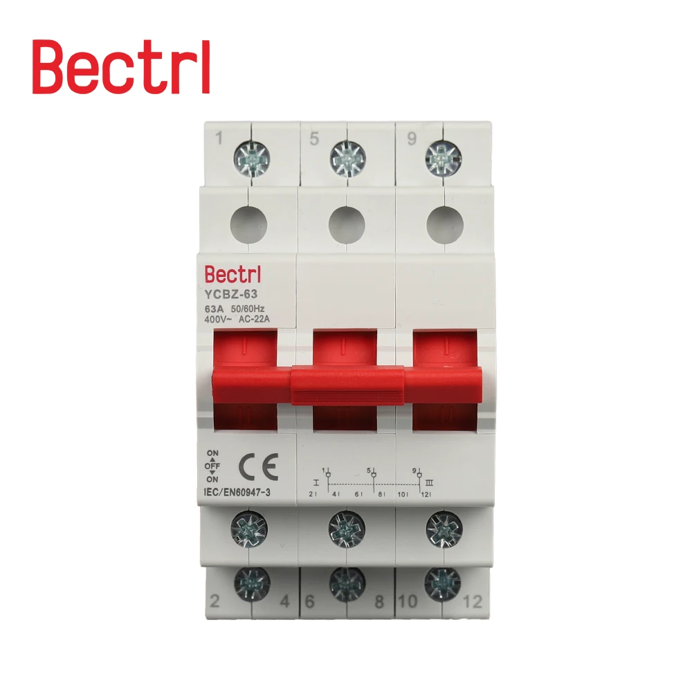 Changeover Switch 1/2/3/4P 40A/63A 50/60Hz Disconnectors Switch Load and break the circuit Household residential safety