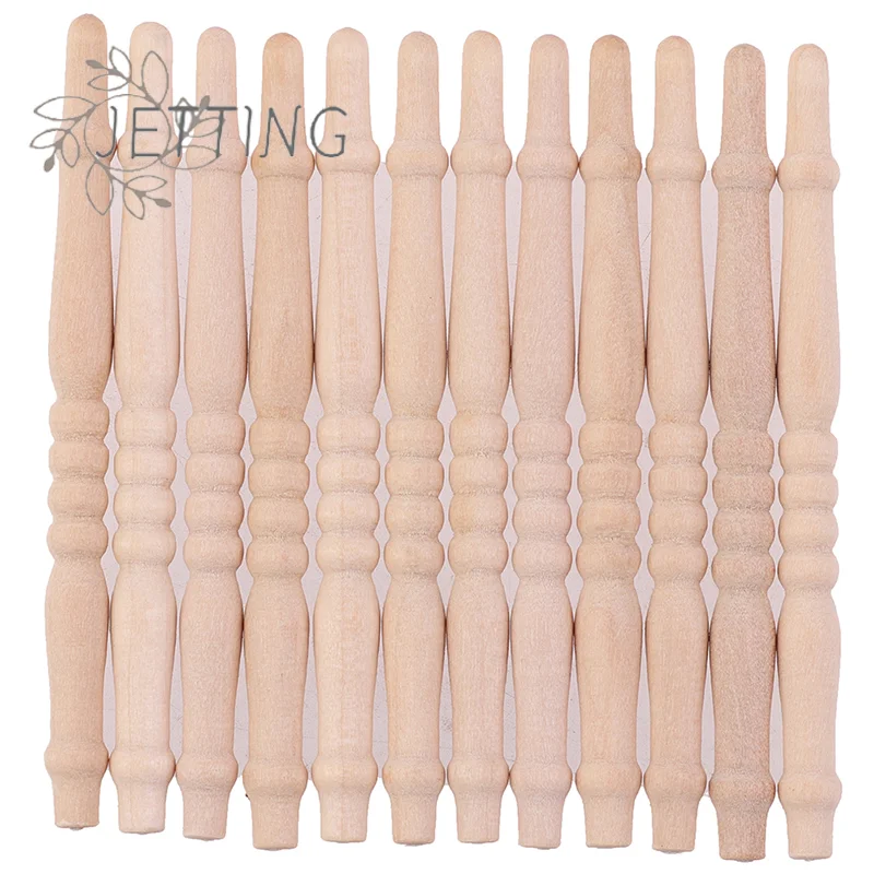(SMTGDP11)12pcs/lot 1:12 Dollhouse Miniature Wood Stair Railing DIY Model Accessories
