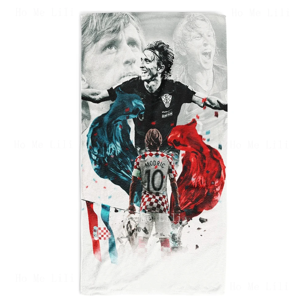 Luka Modric Iconic Design White And Red Quick-Drying Towel Unique Gift For Him Or Her