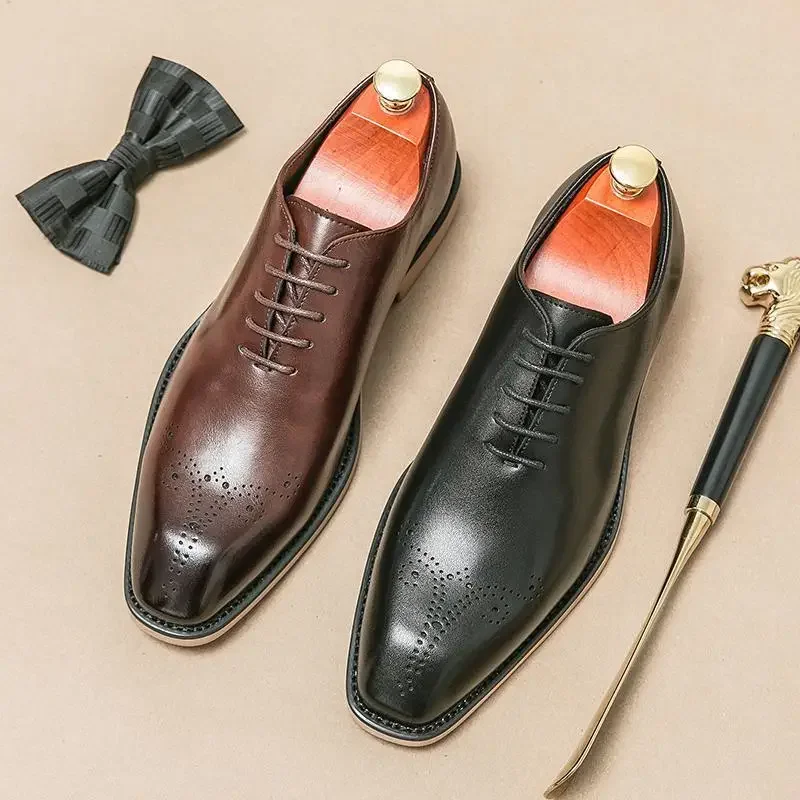 

Elegant Men's Shoes New Leather Men's Dress Brand Casual Breathable Classic Business Work