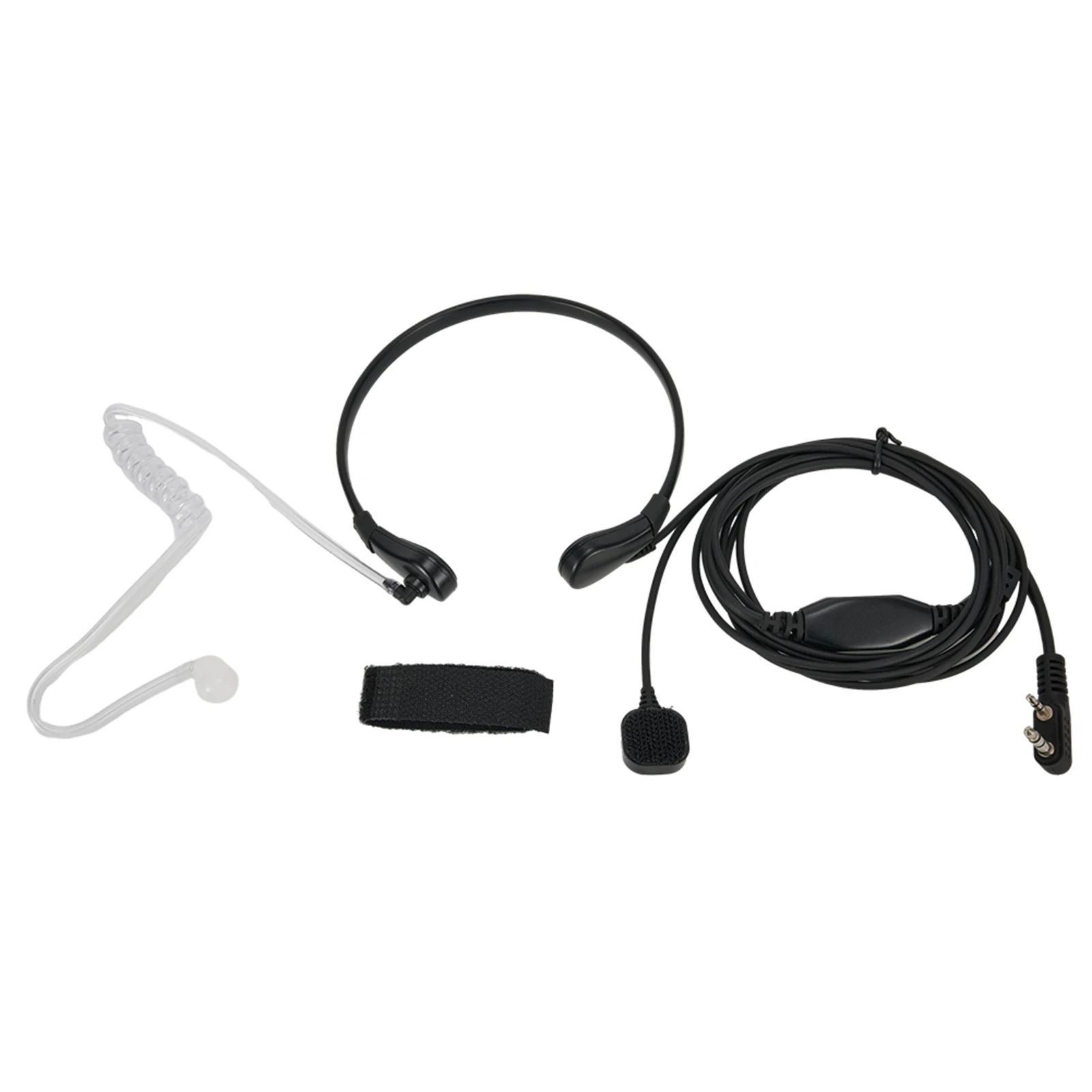For Baofeng UV5R 888s Finger PTT Throat Mic Earpiece Headset with Soft Plastic Earbud and Transparent Acoustic Sound Tube