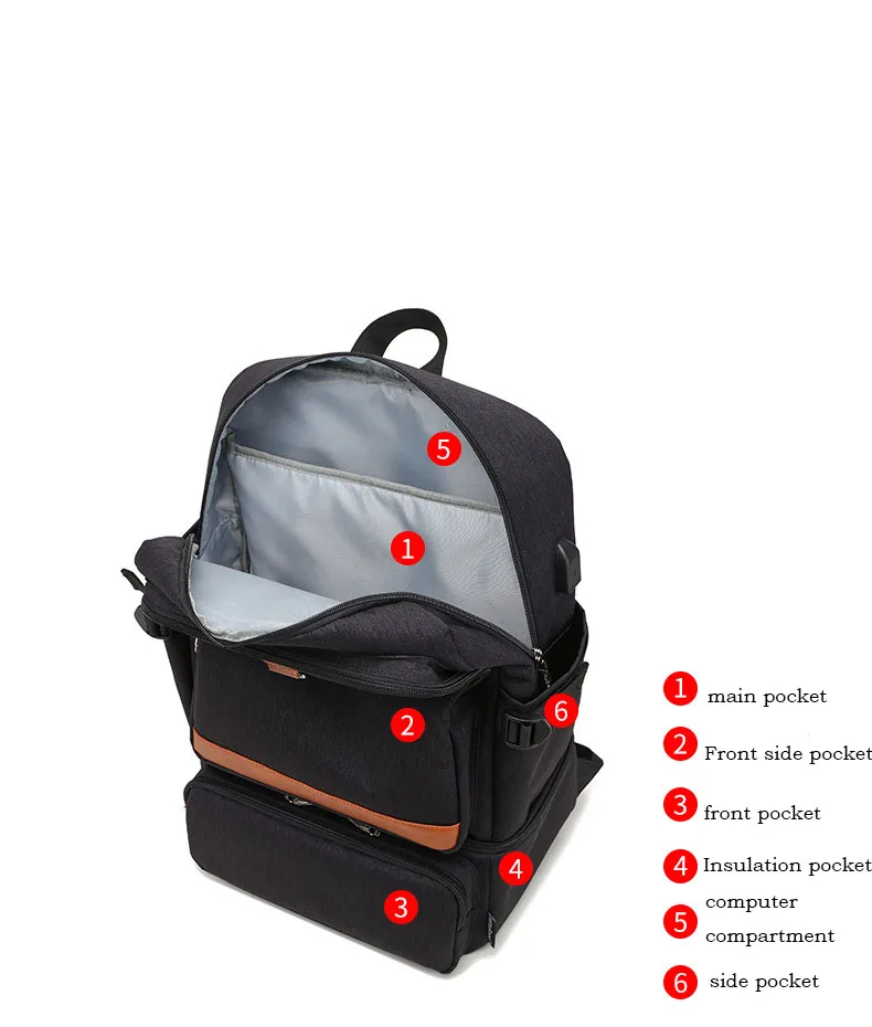 Pioneer Pro Dj Laptop Backpack Compartment USB Waterproof Backpacks Cooler Bags Outdoor Hiking Thermal Insulated lunch Bag