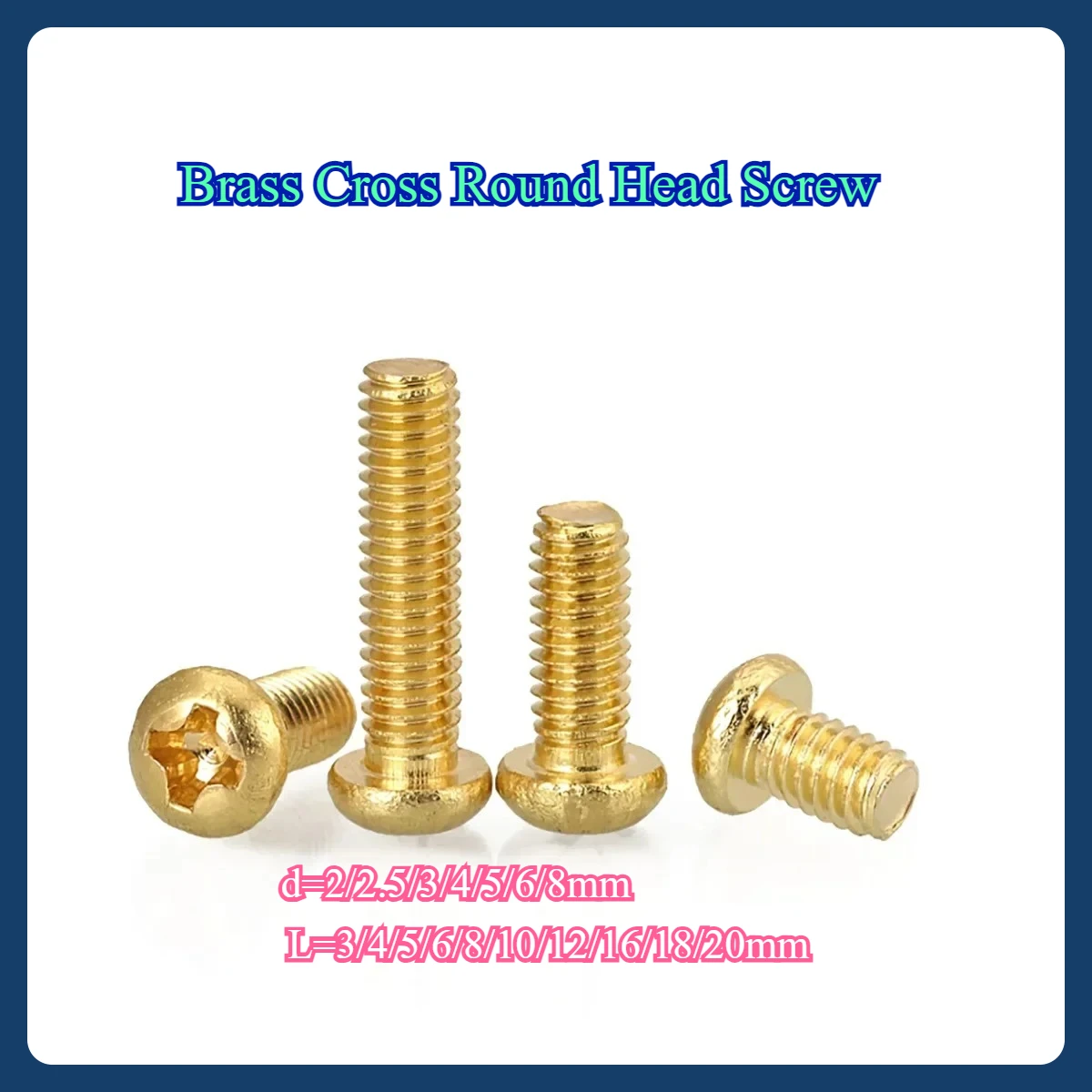 

M2M3M4M5M6 Brass Cross Round Head Screw Pan Head Mechanical Screw