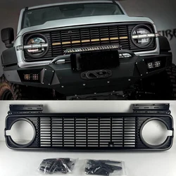 For GWM TANK 300 Front Face Grille With LEDLight Yellow White Modify With Camera Hole Easy Installation Exterior Accessories