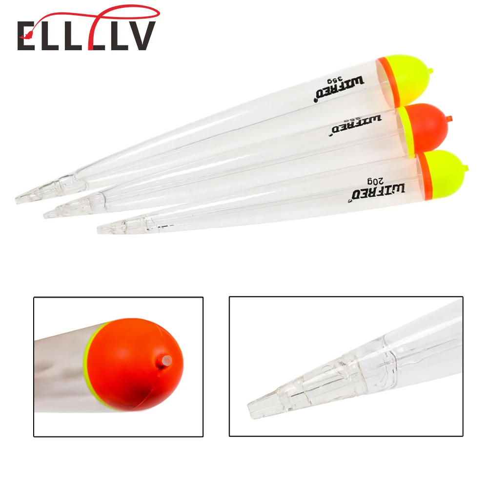 Elllv 6/10pcs 20g 25g 35g Buoyancy Crystal Pike Float Inline Bobber  Freshwater Saltwter Fishing Catfish Pike Live Bait Buoys