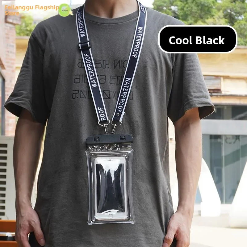 

Touchscreen Compatible Transparent Mobile Phone Bag Women's Crossbody Waterproof Summer New Style Neck Chest Hanging Bag