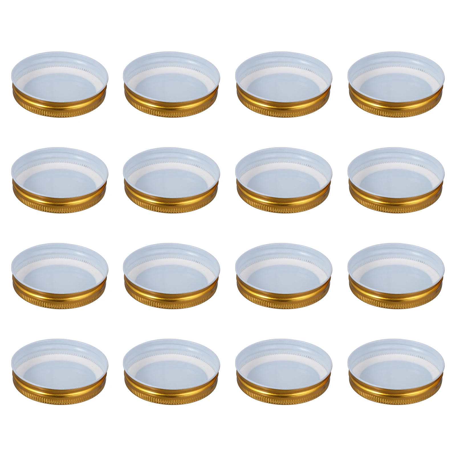 16pcs Tinplate Jar Lids Airtight Leak Proof One Piece Mason Jar Covers For Food Storage Mouth Canning Caps
