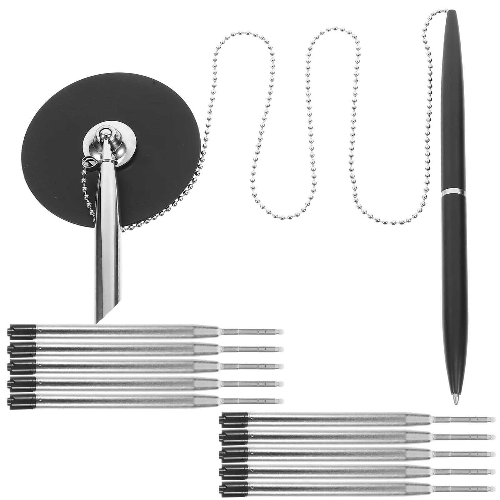 

Counter Signature Pen Desktop Hidden Bucket for Desks Holder Holders Office Stationery Business Bead Chain