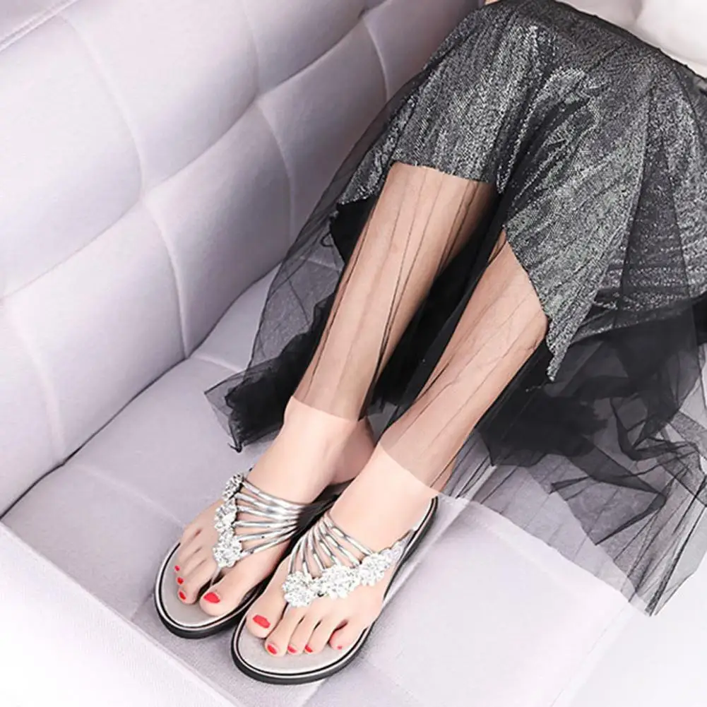 Women Flats Comfortable Flat Sandals No Odor Daily Wear  Convenient Low Wedge Bright Sandals