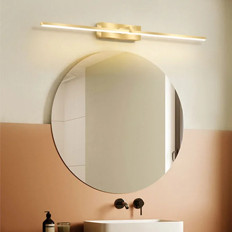 Bathroom Wall Light Modern LED Gold Wall Lamp Three Colors Light Aluminum Mirror light Led Indoor Sconces Fixture Make Up light