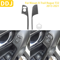 For Nissan X-Trail Rogue T32 2013-2021 Accessories Carbon Fiber Interior Car Mirror Adjustment Switch Trim Sticker Decoration