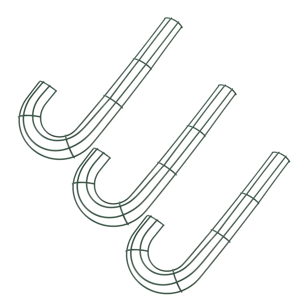 

3Pcs Candy Cane Wire Wreath Form Metal Hoop Iron J Shape for Christmas Floral Craft Decoration Supplies Metal Wreath