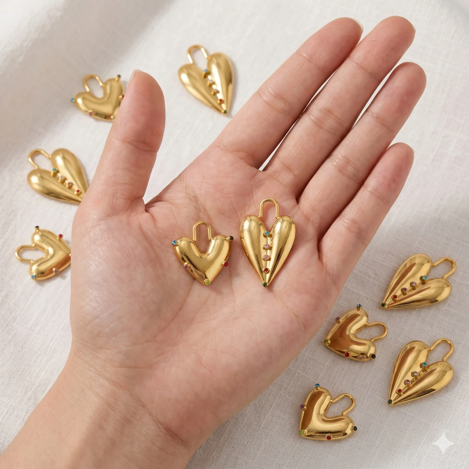 Jewelry Making Gold - 1pc 304 Stainless Steel Charms Heart